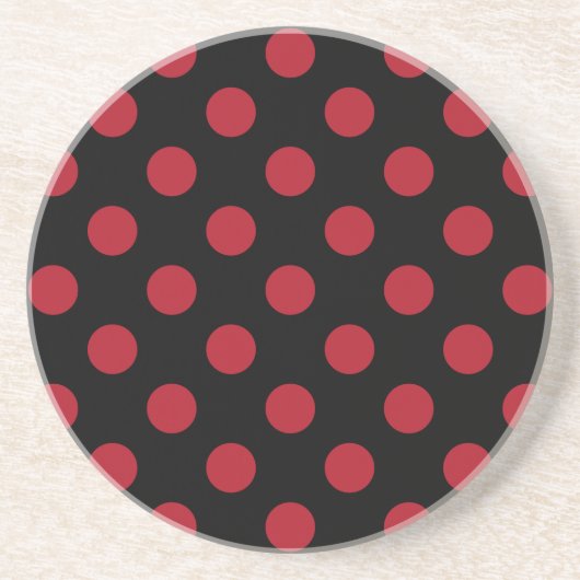 Dessous De Verre En Grès Pois rouge et noir (Devant)