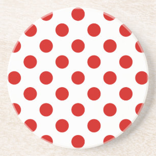 Dessous De Verre En Grès Pois rouges et blancs
