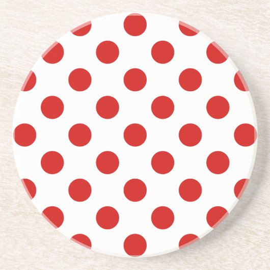 Dessous De Verre En Grès Pois rouges et blancs (Devant)