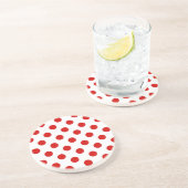 Dessous De Verre En Grès Pois rouges et blancs (Côté)