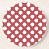 Dessous De Verre En Grès Pois rouges, Motif à points polka, points, pointil (Devant)