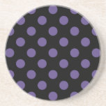 Dessous De Verre En Grès Pois ultra violets en noir<br><div class="desc">La couleur de l'année de Pantone pour 2018 est ultra violet.</div>