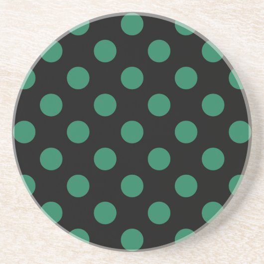 Dessous De Verre En Grès Pois vert et noir (Devant)