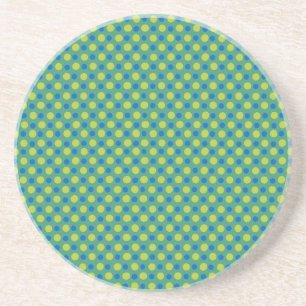 Dessous De Verre En Grès Pois vert néon et bleu sur vert