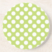Dessous De Verre En Grès Pois verts, Motif à points Polka, points, pointill (Devant)