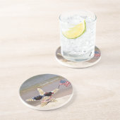 Dessous De Verre En Grès Poisson Starfish bikini avec drapeau américain (Côté)