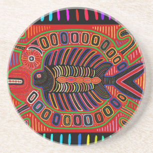 Dessous De Verre En Grès Poisson volant Cuna Indian Mola