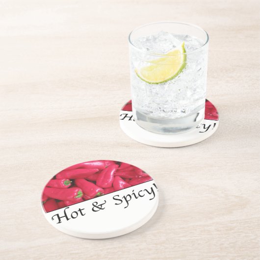 Dessous De Verre En Grès Poivrons rouges chauds et épicés (Côté)