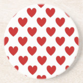 Dessous De Verre En Grès Polka Dot Hearts Pattern (Devant)