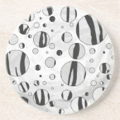 Dessous De Verre En Grès Polka Dot Tiger noir et blanc (Devant)