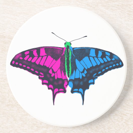 Dessous De Verre En Grès Polysexual Pride Flag Swallowtail Butterfly (Devant)