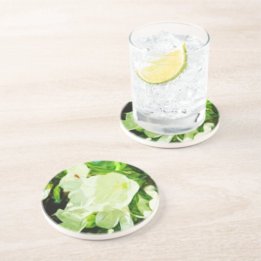 Dessous De Verre En Grès Pomme de printemps parfumée fleurit Abstrait (Côté)