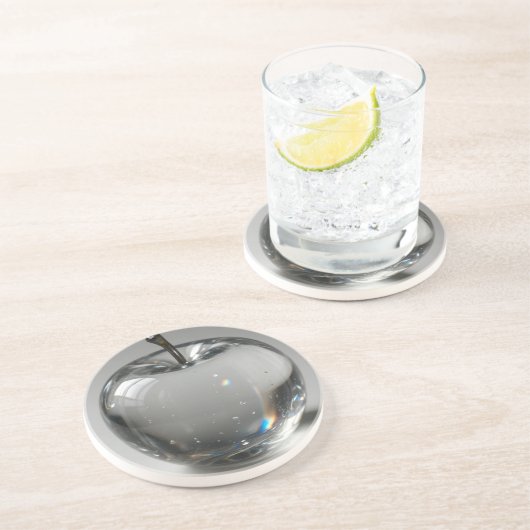 Dessous De Verre En Grès pomme en verre brillant (Côté)