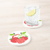 Dessous De Verre En Grès Pommes rouges et vertes (Côté)