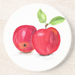Dessous De Verre En Grès Pommes rouges fruits Cuisine Aliments sains desser