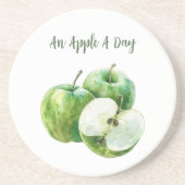 Dessous De Verre En Grès Pommes Vertes Fruit (Devant)