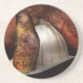 Dessous De Verre En Grès Pompier - le chef des pompiers (Devant)