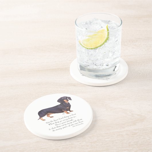 Dessous De Verre En Grès Pont arc-en-ciel de Dachshund (Côté)