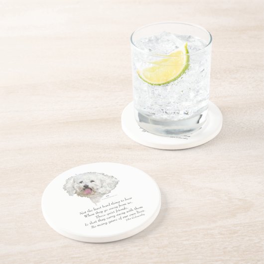 Dessous De Verre En Grès Pont Bichon Frise Rainbow (Côté)