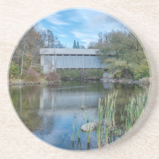 Dessous De Verre En Grès Pont couvert de Milby 2 (Devant)