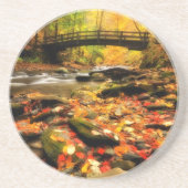 Dessous De Verre En Grès Pont en bois et crique dans l'automne (Devant)