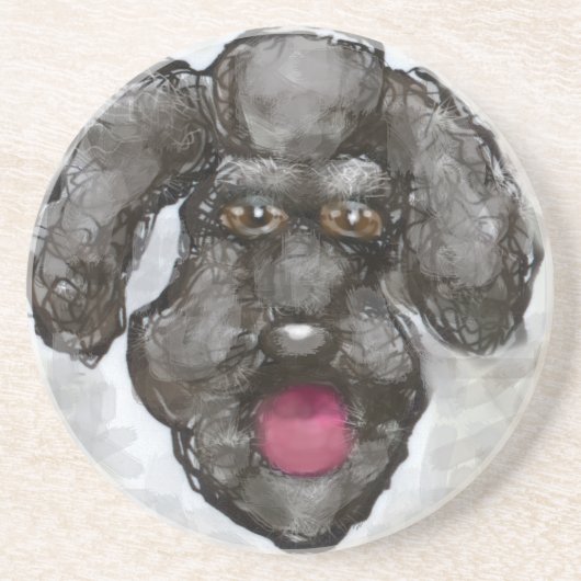 Dessous De Verre En Grès Poodle (Devant)