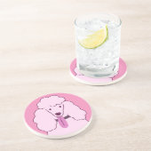 Dessous De Verre En Grès Poodle rose (Côté)