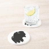 Dessous De Verre En Grès Pop Art Buffalo Bison Silhouette (Côté)