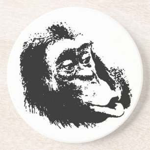 Dessous De Verre En Grès Pop Art drôle Chimpanzé