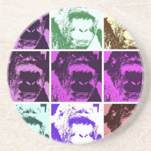 Dessous De Verre En Grès Pop Art Gorillas