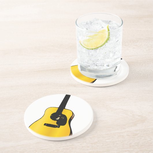 Dessous De Verre En Grès Pop Art Guitare (Côté)