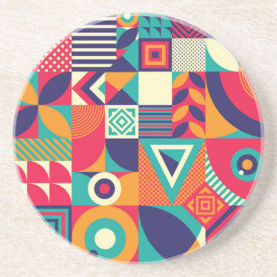 Dessous De Verre En Grès Pop formes géométriques abstraites, motif transpar