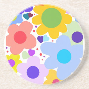 Dessous De Verre En Grès Pop up fleurs dessous de verre de grès