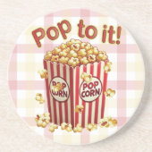Dessous De Verre En Grès Poppin' avec Style - "Pop to it!" (Devant)