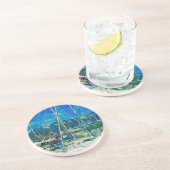 Dessous De Verre En Grès Port de Seward Alaska Impressionnisme Abstrait (Côté)