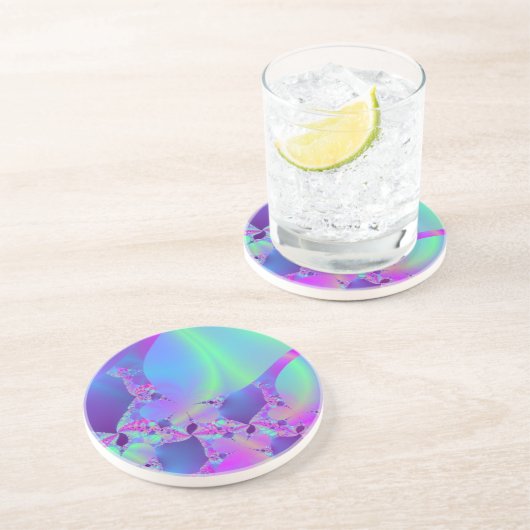 Dessous De Verre En Grès Portail rose vers l'univers vert (Côté)