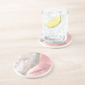 Dessous De Verre En Grès Porte en marbre rose (Côté)