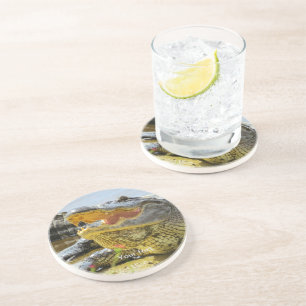 Dessous De Verre En Grès Portrait américain d'alligator