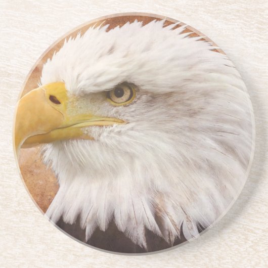 Dessous De Verre En Grès Portrait d'aigle à tête blanche (Devant)