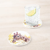 Dessous De Verre En Grès Portrait de Giraffe (Côté)