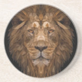 Dessous De Verre En Grès Portrait de lion géométrique (Devant)
