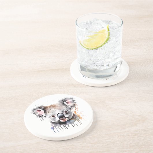 Dessous De Verre En Grès Portrait de l'ours Koala (Côté)
