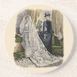Dessous De Verre En Grès Portrait de mariage de mariée vintage, mariée vict