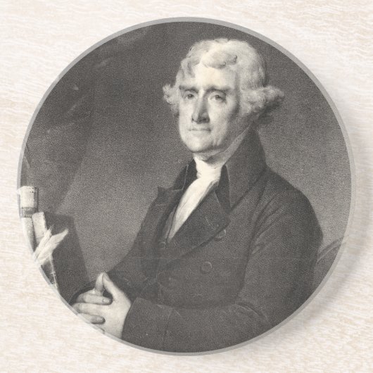 Dessous De Verre En Grès Portrait de Thomas Jefferson (Devant)