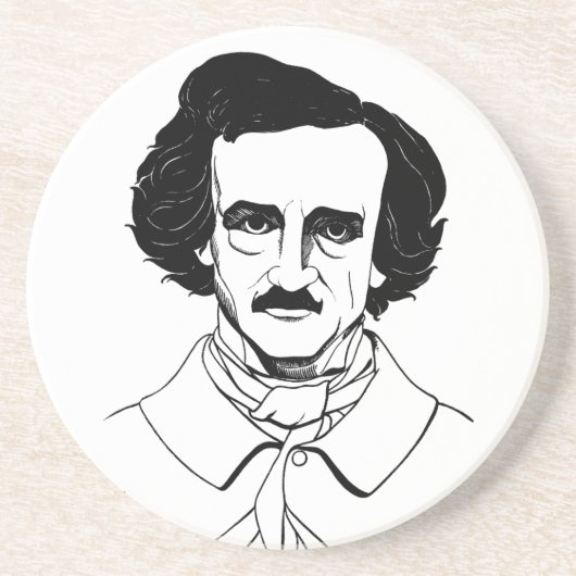 Dessous De Verre En Grès Portrait d'Edgar Allan Poe (Devant)