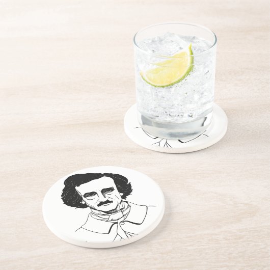 Dessous De Verre En Grès Portrait d'Edgar Allan Poe (Côté)