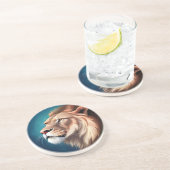 Dessous De Verre En Grès Portrait Posé Côté Lion-56557 (Côté)