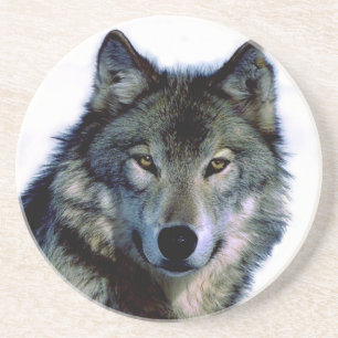 Dessous De Verre En Grès Portrait Wolf