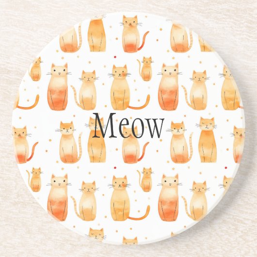 Dessous De Verre En Grès Ports et chats orange - Sac-cadeau moyen (Devant)