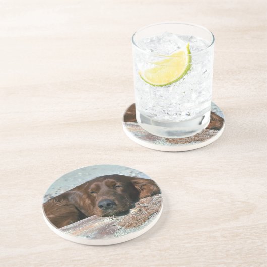 Dessous De Verre En Grès Poseur irlandais de sommeil (Côté)